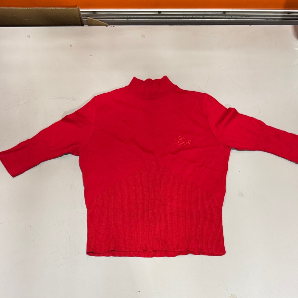 Lee Dong Soo Red Mock Neck Sweater Size S